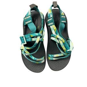 Chaco Kids Sandals Z/1 Ecotread Shoe Teal Blue Green Youth 13 Adjustable Strap